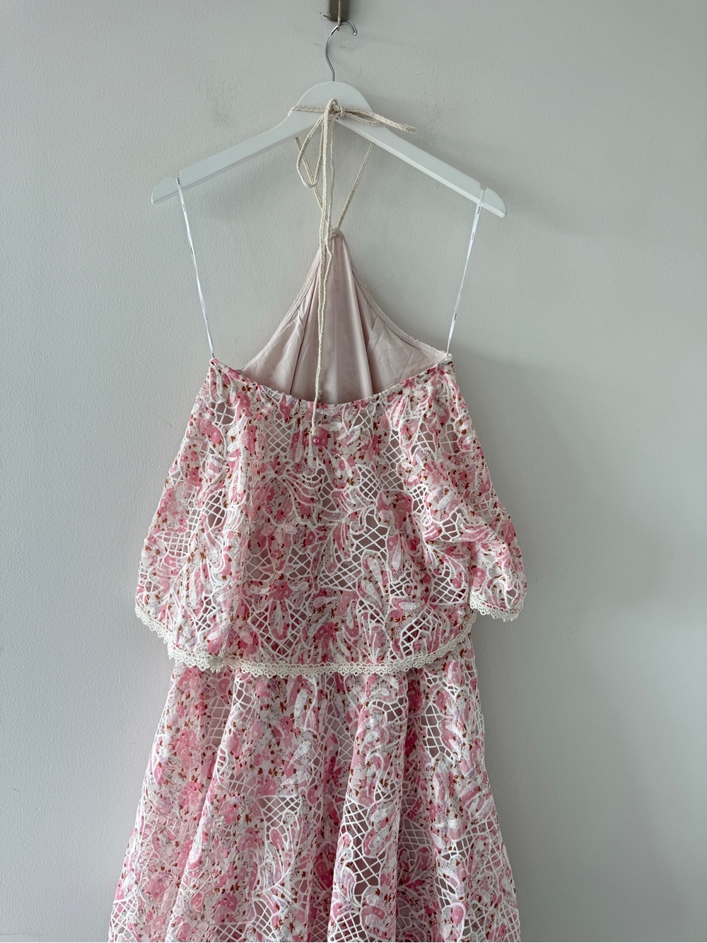 ELLIATT Valencia Tiered Halter Gown in Pink S - Picture 6 of 7